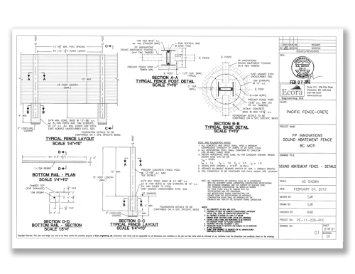 Sound abatement - Drawing for Ministry of Transportation and ...